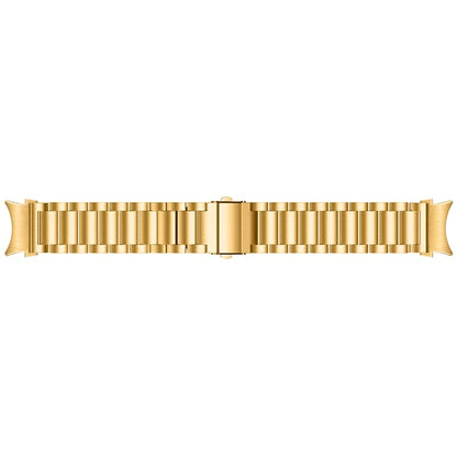 For Samsung Galaxy Watch7 44mm 40mm Stainless Steel Watch Band 3-Beads Wrist Strap