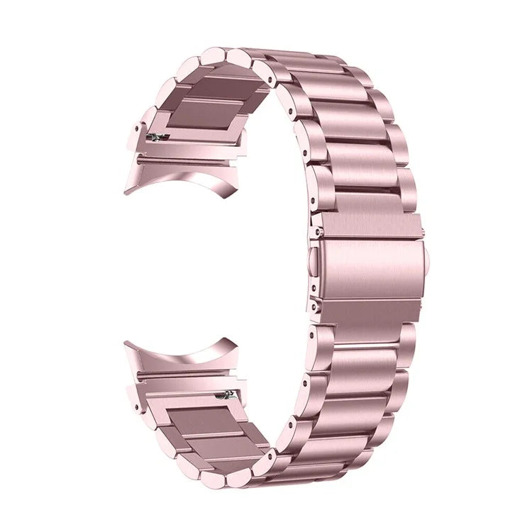 For Samsung Galaxy Watch7 44mm 40mm Stainless Steel Watch Band 3-Beads Wrist Strap