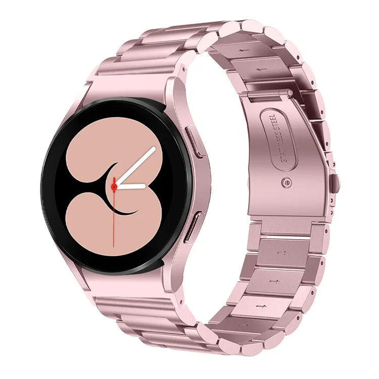 For Samsung Galaxy Watch7 44mm 40mm Stainless Steel Watch Band 3-Beads Wrist Strap