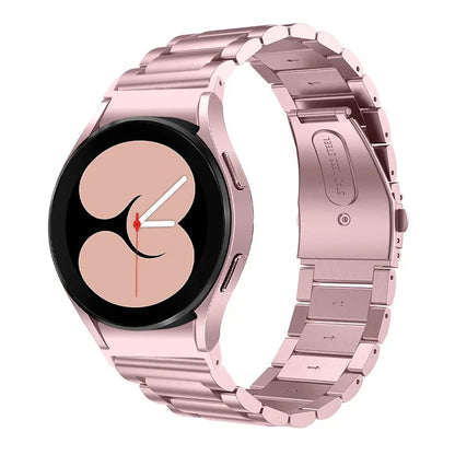 For Samsung Galaxy Watch7 44mm 40mm Stainless Steel Watch Band 3-Beads Wrist Strap