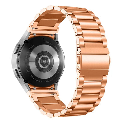 For Samsung Galaxy Watch7 44mm 40mm Stainless Steel Watch Band 3-Beads Wrist Strap