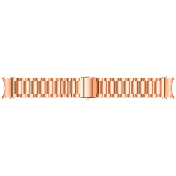 For Samsung Galaxy Watch7 44mm 40mm Stainless Steel Watch Band 3-Beads Wrist Strap