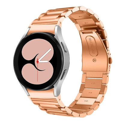 For Samsung Galaxy Watch7 44mm 40mm Stainless Steel Watch Band 3-Beads Wrist Strap