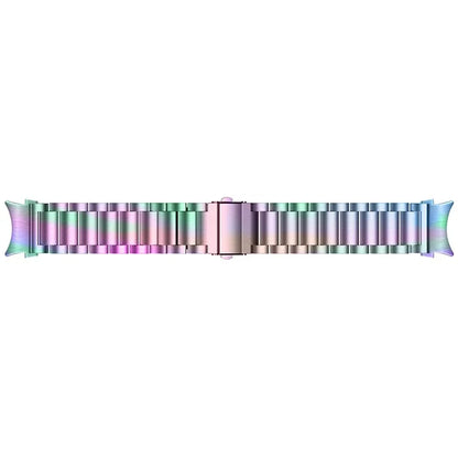 For Samsung Galaxy Watch7 44mm 40mm Stainless Steel Watch Band 3-Beads Wrist Strap