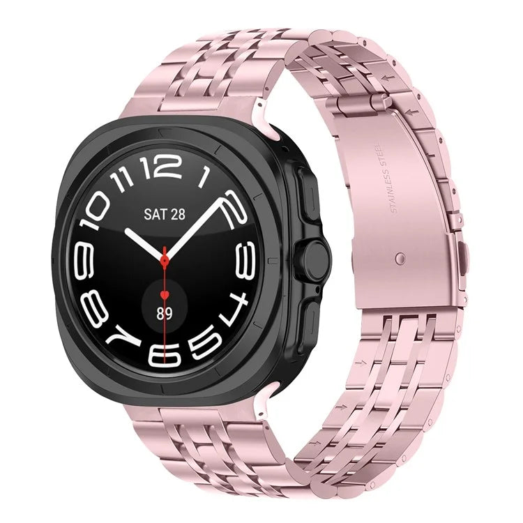 For Samsung Galaxy Watch Ultra 47mm Replacement Band 7-Bead Stainless Steel Smart Watch Strap