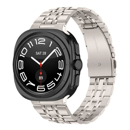 For Samsung Galaxy Watch Ultra 47mm Replacement Band 7-Bead Stainless Steel Smart Watch Strap