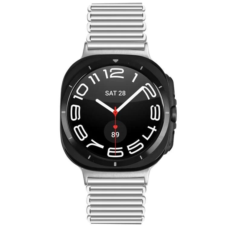 For Samsung Galaxy Watch Ultra 47mm Replacement Strap Stainless Steel Smart Watch Band, Silver