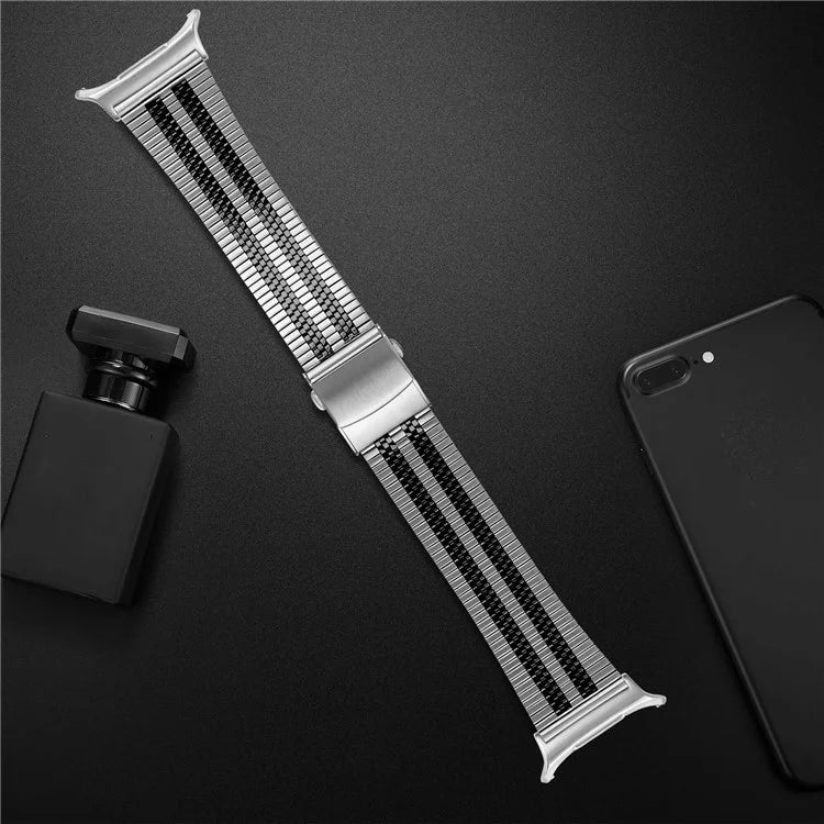 For Samsung Galaxy Watch Ultra 47mm Watch Band Stainless Steel 5-Beads Wrist Strap
