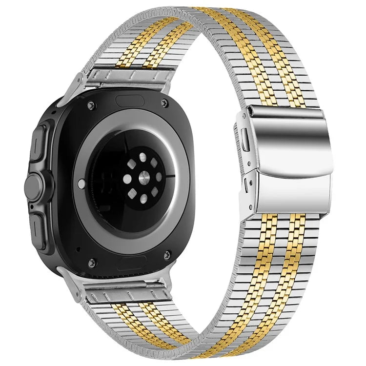 For Samsung Galaxy Watch Ultra 47mm Watch Band Stainless Steel 5-Beads Wrist Strap