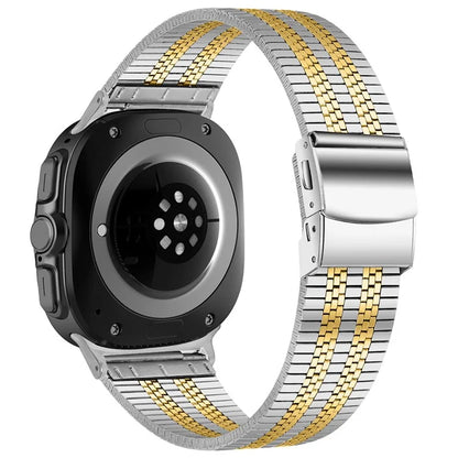 For Samsung Galaxy Watch Ultra 47mm Watch Band Stainless Steel 5-Beads Wrist Strap