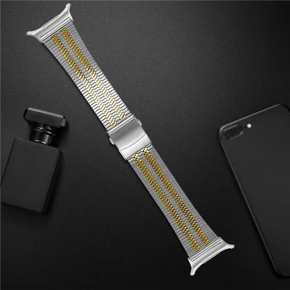 For Samsung Galaxy Watch Ultra 47mm Watch Band Stainless Steel 5-Beads Wrist Strap