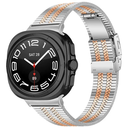 For Samsung Galaxy Watch Ultra 47mm Watch Band Stainless Steel 5-Beads Wrist Strap