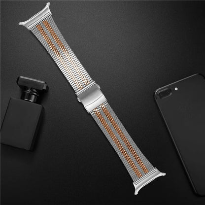 For Samsung Galaxy Watch Ultra 47mm Watch Band Stainless Steel 5-Beads Wrist Strap