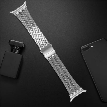 For Samsung Galaxy Watch Ultra 47mm Watch Band Stainless Steel 5-Beads Wrist Strap - Silver