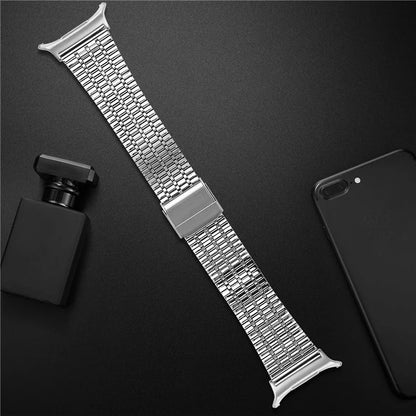 For Samsung Galaxy Watch Ultra 47mm Replacement Band with Connector 7-Bead Stainless Steel Smart Watch Strap, Silver