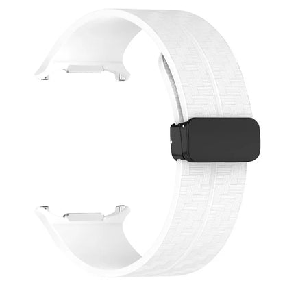 For Samsung Galaxy Watch Ultra 47mm Silicone Watch Band Carbon Fiber Texture with Magnetic Buckle