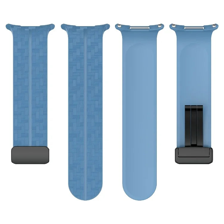 For Samsung Galaxy Watch Ultra 47mm Silicone Watch Band Carbon Fiber Texture with Magnetic Buckle
