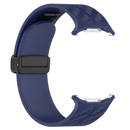 For Samsung Galaxy Watch Ultra 47mm Silicone Watch Band Carbon Fiber Texture with Magnetic Buckle
