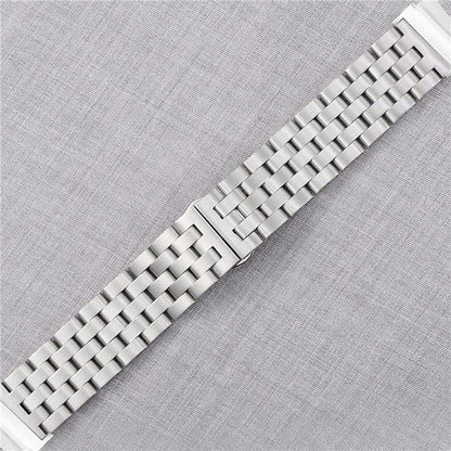 For Samsung Galaxy Watch7 44mm / 40mm Stainless Steel Band with Connector 5-Bead Smart Watch Strap, Silver
