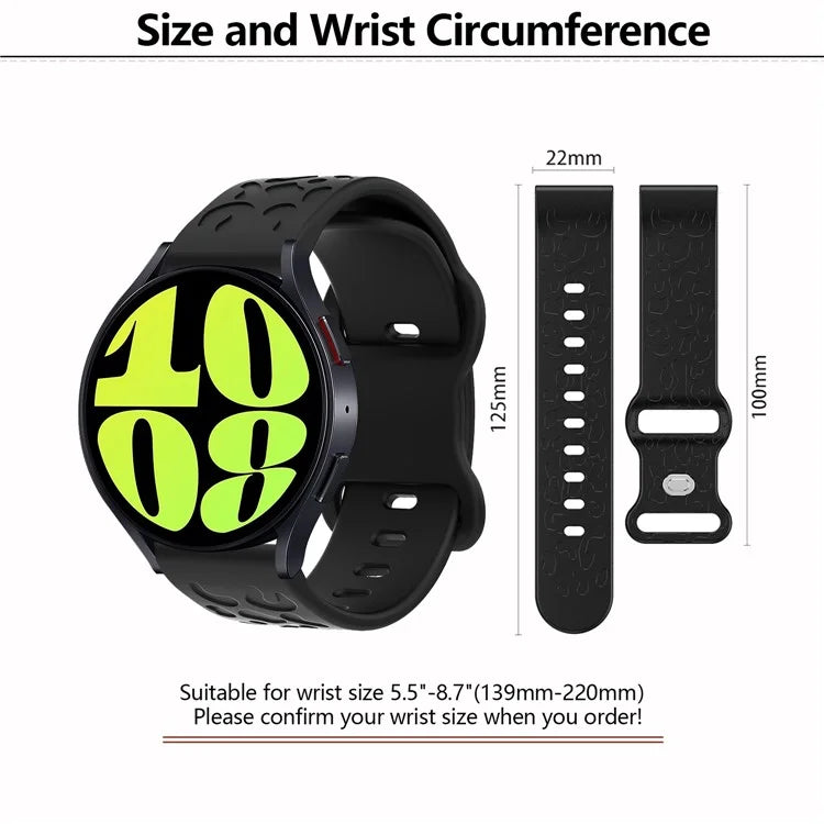 KALEBOL 22mm Silicone Strap for Huawei Watch 4 / 4 Pro / GT 4 46mm Leopard Texture Watch Band