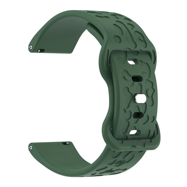 KALEBOL 20mm Silicone Strap for Huawei Watch GT 3 42mm / GT 3 Pro 43mm Leopard Texture Watch Band