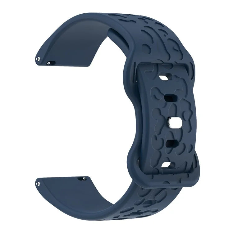 KALEBOL 20mm Silicone Strap for Huawei Watch GT 3 42mm / GT 3 Pro 43mm Leopard Texture Watch Band