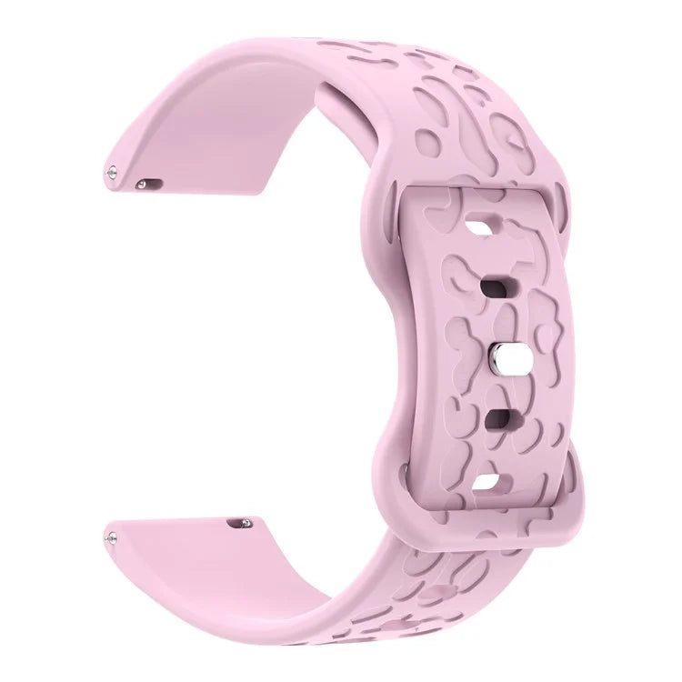 KALEBOL 20mm Silicone Strap for Huawei Watch GT 3 42mm / GT 3 Pro 43mm Leopard Texture Watch Band