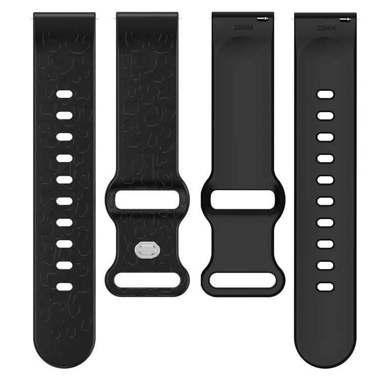 KALEBOL 18mm Silicone Strap for Huawei Watch GT 4 41mm / Garmin Venu 3S Leopard Texture Watch Band