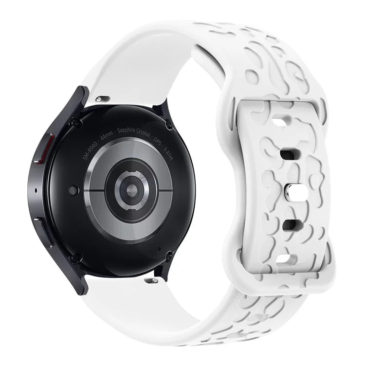 KALEBOL 18mm Silicone Strap for Huawei Watch GT 4 41mm / Garmin Venu 3S Leopard Texture Watch Band