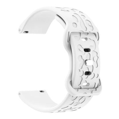 KALEBOL 18mm Silicone Strap for Huawei Watch GT 4 41mm / Garmin Venu 3S Leopard Texture Watch Band