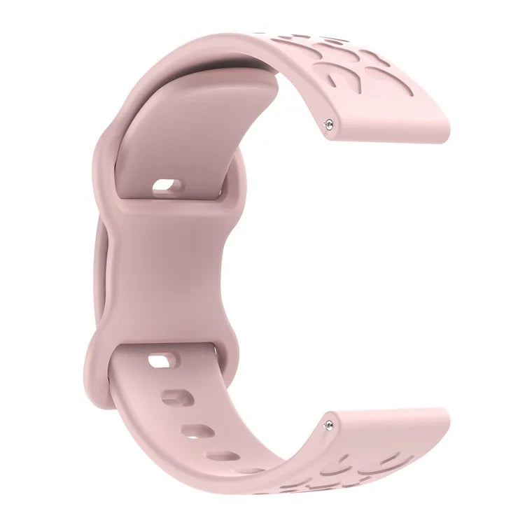 KALEBOL 18mm Silicone Strap for Huawei Watch GT 4 41mm / Garmin Venu 3S Leopard Texture Watch Band