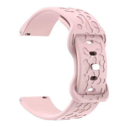 KALEBOL 18mm Silicone Strap for Huawei Watch GT 4 41mm / Garmin Venu 3S Leopard Texture Watch Band