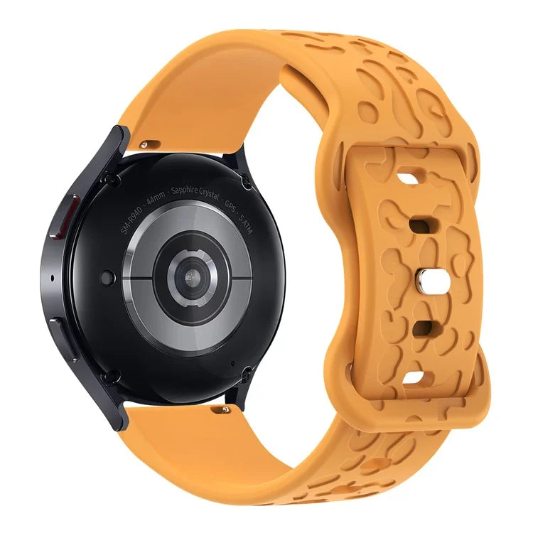 KALEBOL 18mm Silicone Strap for Huawei Watch GT 4 41mm / Garmin Venu 3S Leopard Texture Watch Band