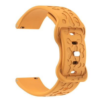 KALEBOL 18mm Silicone Strap for Huawei Watch GT 4 41mm / Garmin Venu 3S Leopard Texture Watch Band