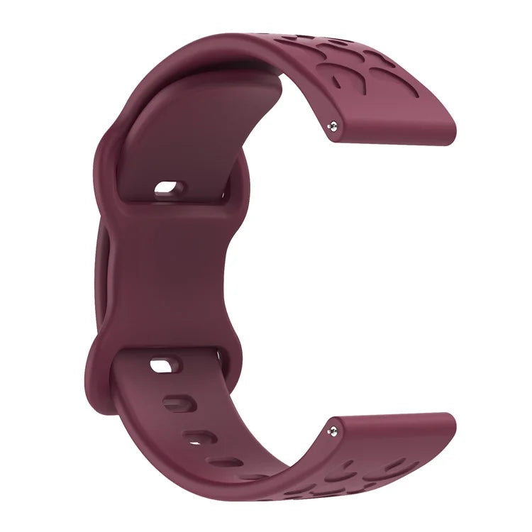 KALEBOL 18mm Silicone Strap for Huawei Watch GT 4 41mm / Garmin Venu 3S Leopard Texture Watch Band