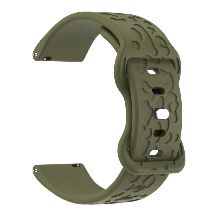 KALEBOL 18mm Silicone Strap for Huawei Watch GT 4 41mm / Garmin Venu 3S Leopard Texture Watch Band