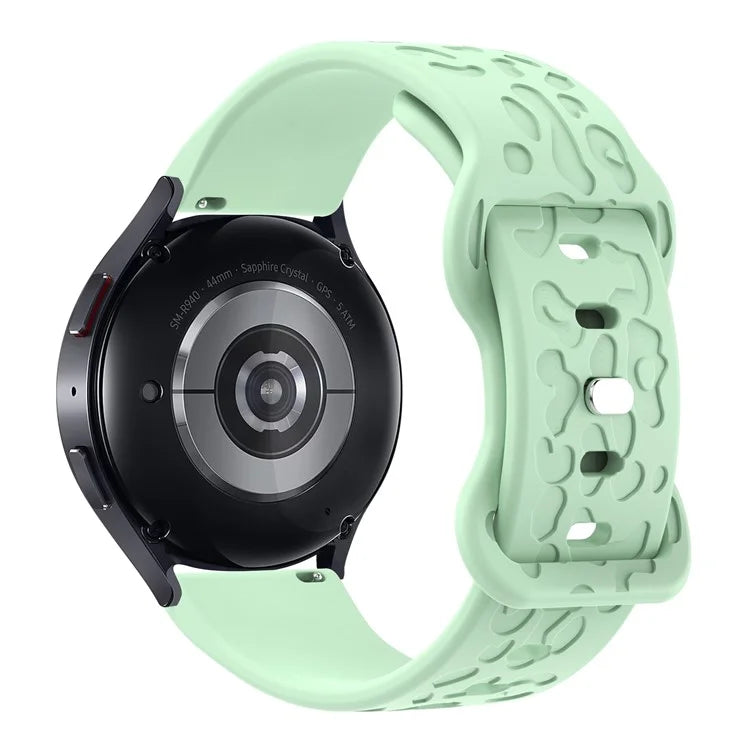 KALEBOL 18mm Silicone Strap for Huawei Watch GT 4 41mm / Garmin Venu 3S Leopard Texture Watch Band