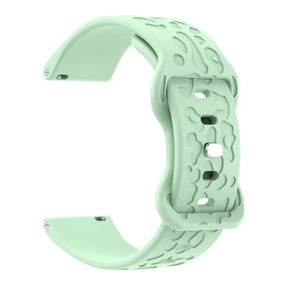 KALEBOL 18mm Silicone Strap for Huawei Watch GT 4 41mm / Garmin Venu 3S Leopard Texture Watch Band