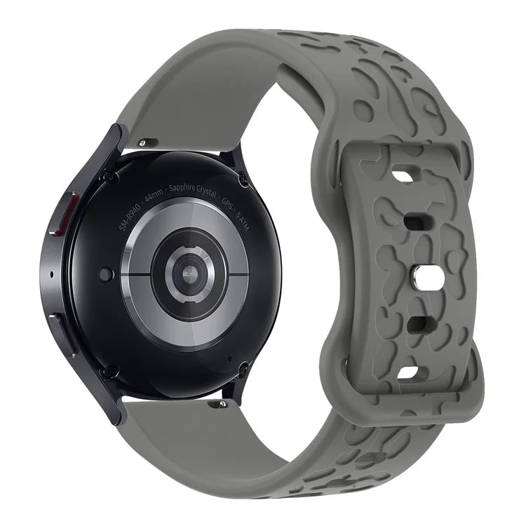 KALEBOL 18mm Silicone Strap for Huawei Watch GT 4 41mm / Garmin Venu 3S Leopard Texture Watch Band