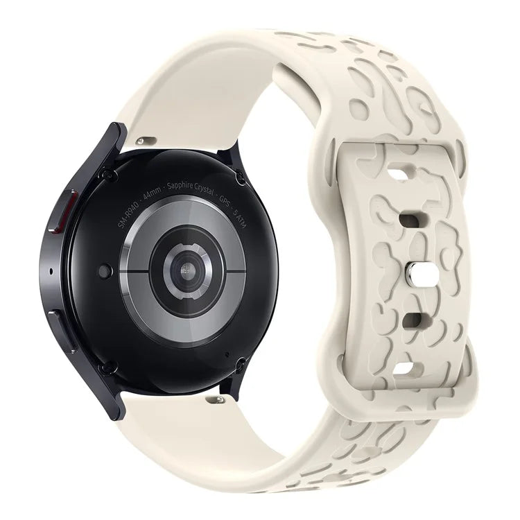 KALEBOL 18mm Silicone Strap for Huawei Watch GT 4 41mm / Garmin Venu 3S Leopard Texture Watch Band