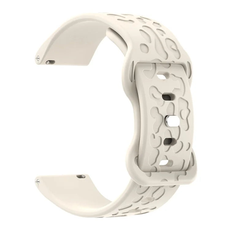 KALEBOL 18mm Silicone Strap for Huawei Watch GT 4 41mm / Garmin Venu 3S Leopard Texture Watch Band