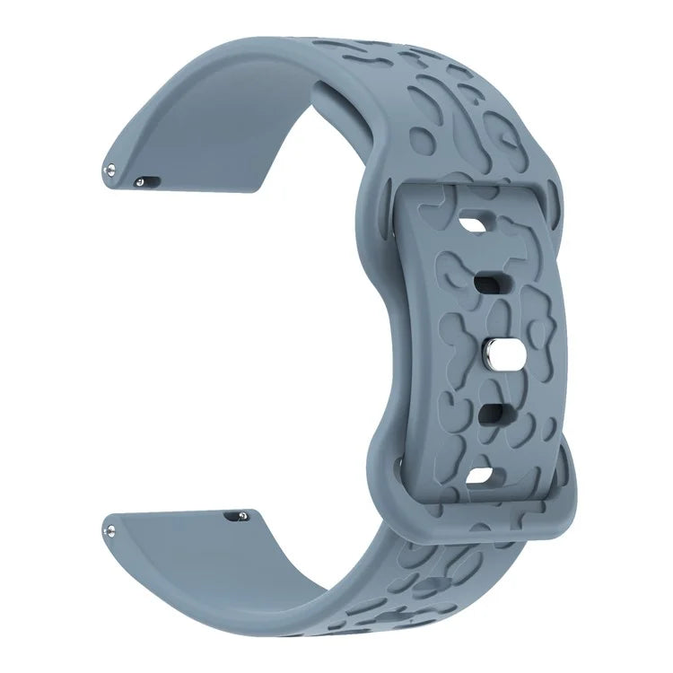 KALEBOL 18mm Silicone Strap for Huawei Watch GT 4 41mm / Garmin Venu 3S Leopard Texture Watch Band