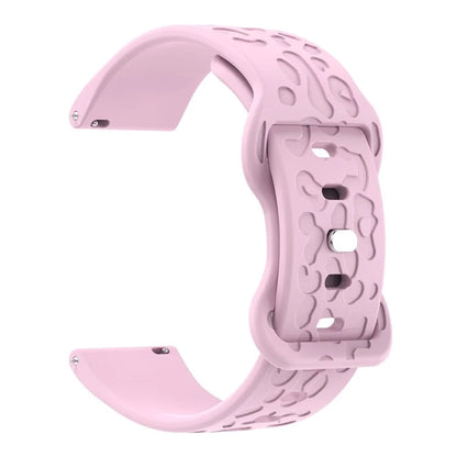 KALEBOL 18mm Silicone Strap for Huawei Watch GT 4 41mm / Garmin Venu 3S Leopard Texture Watch Band