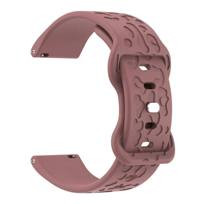 KALEBOL 18mm Silicone Strap for Huawei Watch GT 4 41mm / Garmin Venu 3S Leopard Texture Watch Band