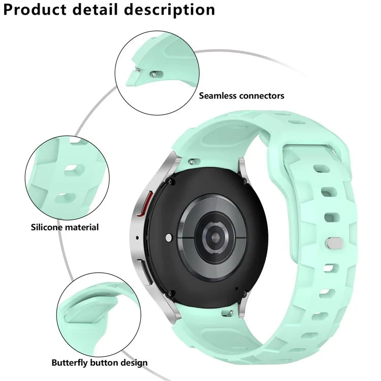 KALEBOL Silicone Band for Samsung Galaxy Watch7 44mm / 40mm Adjustable Watch Strap
