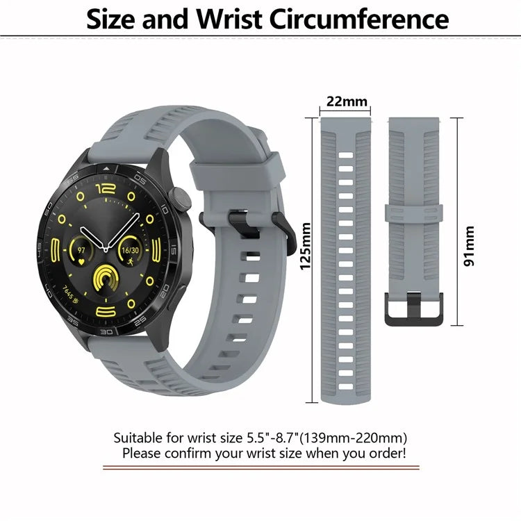 KALEBOL 22mm Silicone Strap for Huawei Watch 4 / 4 Pro / GT 4 46mm Tire Texture Watch Band