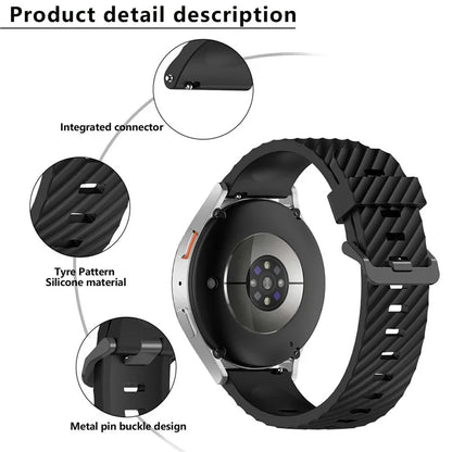 KALEBOL 22mm Silicone Band for Huawei Watch 4  /  4 Pro  /  GT 4 46mm Tire Pattern Watch Strap
