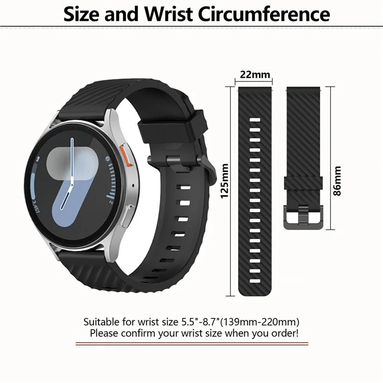 KALEBOL 22mm Silicone Band for Huawei Watch 4  /  4 Pro  /  GT 4 46mm Tire Pattern Watch Strap