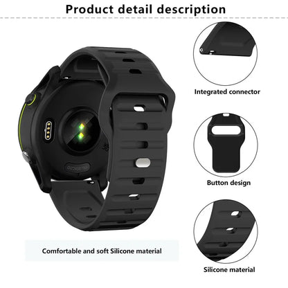 KALEBOL 20mm Silicone Strap for Huawei Watch GT 3 42mm / GT 3 Pro 43mm Wave Design Watch Band