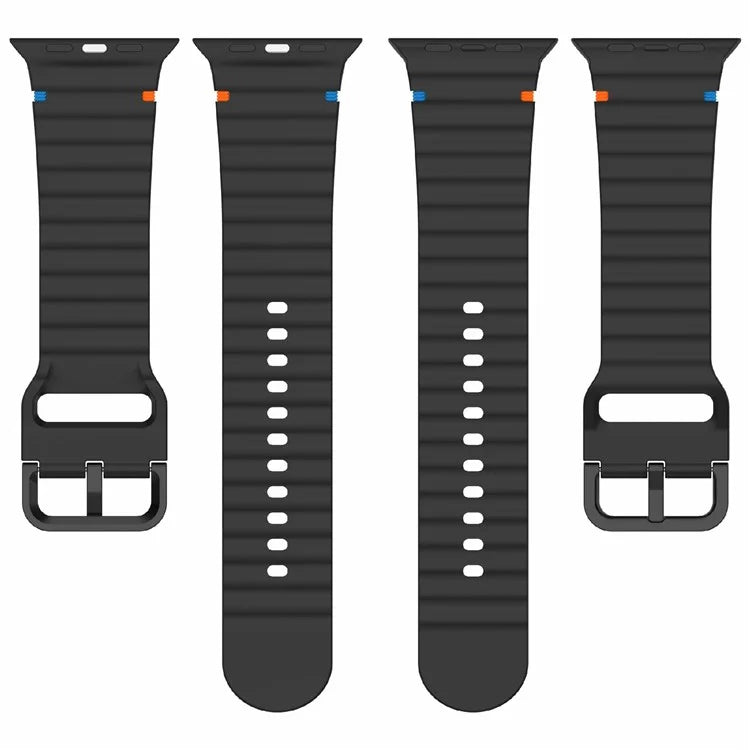 For Apple Watch Series 10 42mm / 9 8 7 41mm / SE (2023) SE (2022) SE 6 5 4 40mm / 3 2 1 38mm Silicone Watch Band